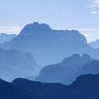 A September panorama towards the Civetta (right) and Pelmo (centre).